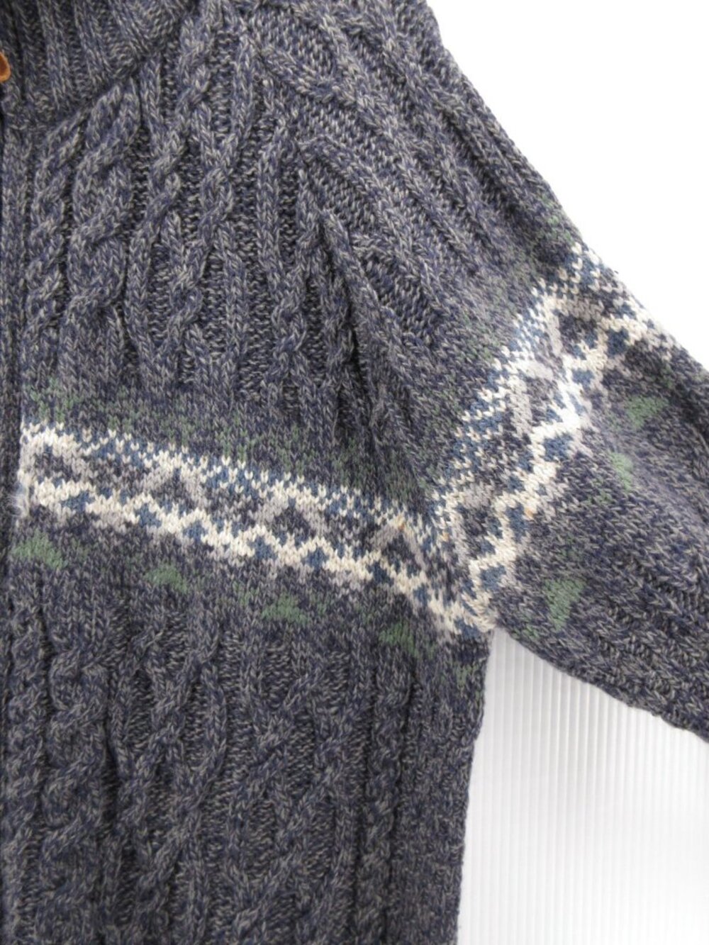 Aran Sweater Market XXL Merino Wool Fisherman Cardigan Cable Knit * - Picture 8 of 12